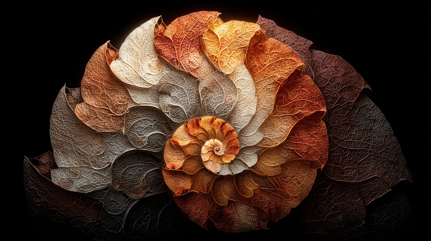 Spirale de Fibonacci aux branches récursives suivant la proportion 80/20